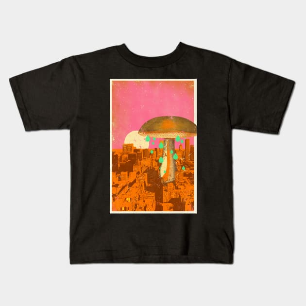 MUSHROOM CITY Kids T-Shirt by Showdeer